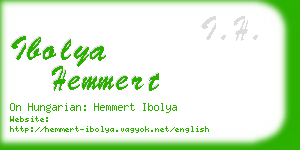 ibolya hemmert business card